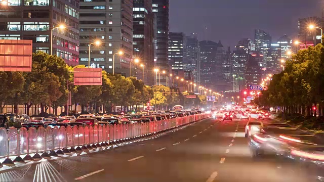 上海城市交通风景，4k，时光流逝，视频素材