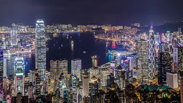 高角度的天际线/香港视频素材