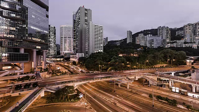 香港中环和金融区的时间间隔视频素材