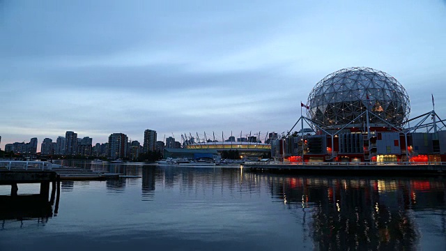 Telus Sphere Vancouver -时间流逝黄昏视频素材