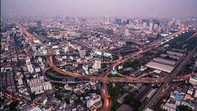 T/L WS TD道路交叉口日夜鸟瞰图视频素材