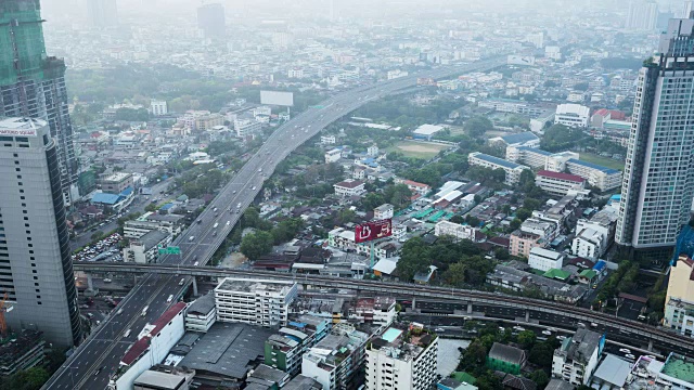 T/L WS上午曼谷城市的高架景观视频素材