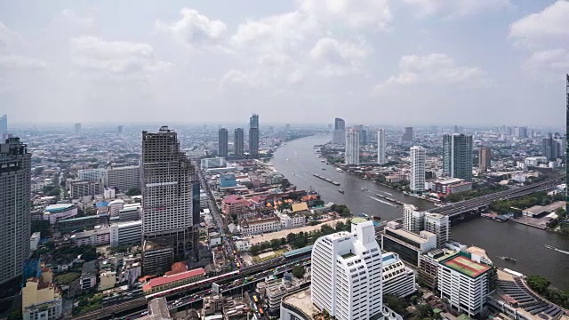 T/L WS PAN鸟瞰图的城市景观视频素材