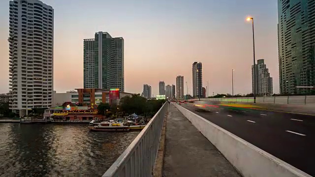 D2N Time Lapse曼谷交通，曼谷市中心视频素材