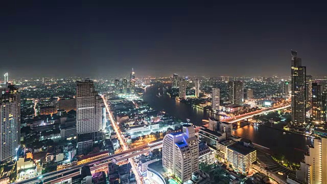 T/L WS ZO从白天到夜晚的城市景观视频素材