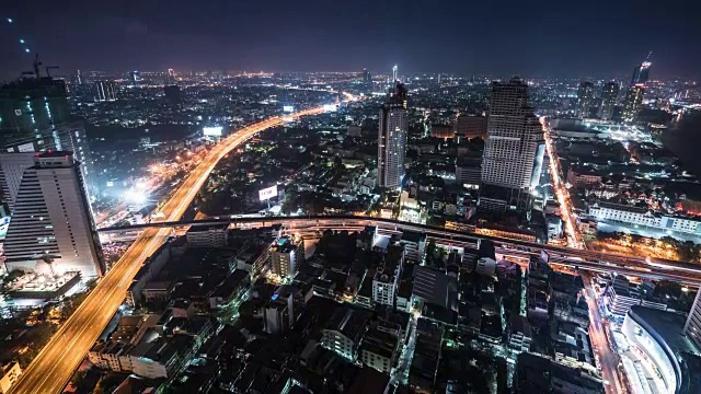 T/L WS TD高架城市夜景视频素材