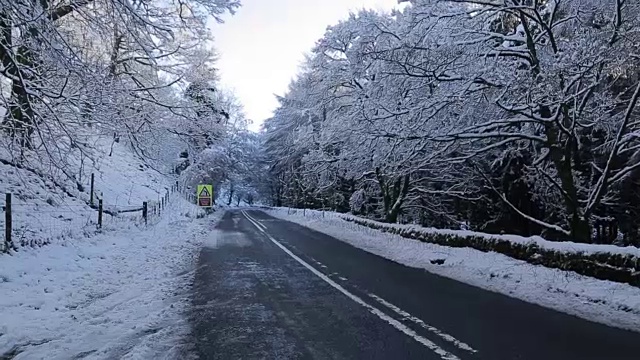 雪景蛇垭口，皮克区国家公园，德比郡，英国视频素材