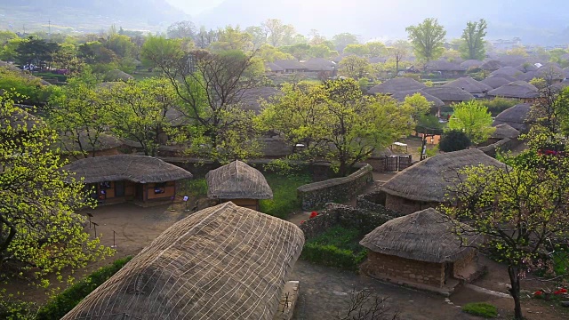 龙栖城炮台韩式民居景观视频素材