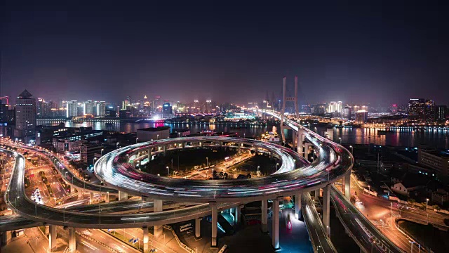 T/L WS南浦大桥夜间高架景视频素材