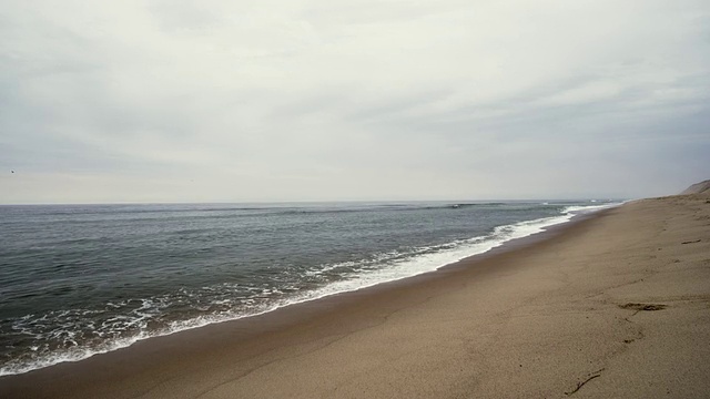 科德角国家海岸海滩与冲浪和天空视频素材