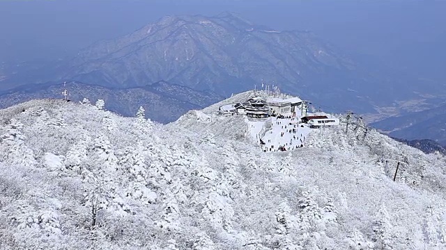 德女山国家公园冬天的雪景视频素材