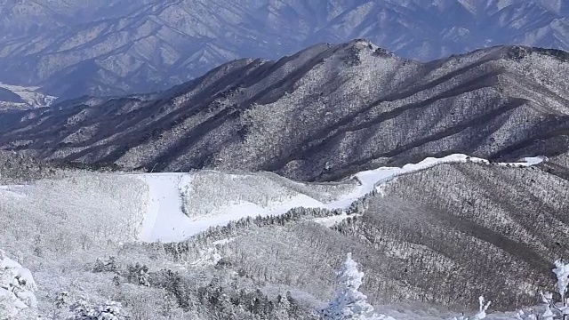 德女山国家公园冬天的雪景视频素材