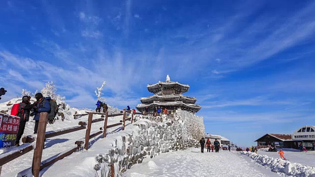 德雪山国家公园雪天峰帕乐亭休息区的雪景视频素材