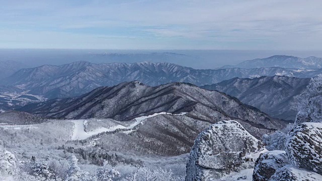 德女山国家公园冬天的雪景视频素材