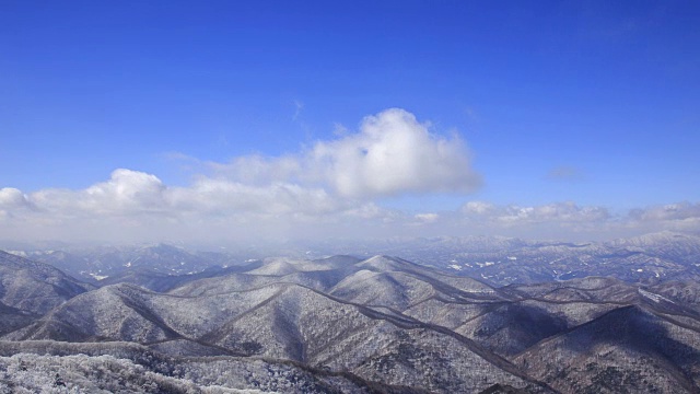 蓝天下的八望三山雪景视频素材