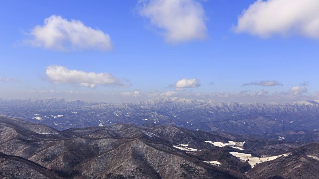 蓝天下的八望三山雪景视频素材