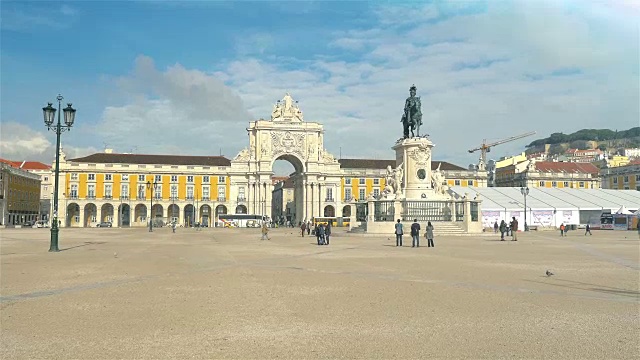 Praca do Comercio -里斯本，葡萄牙4K视频素材