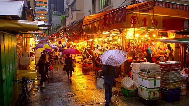 香港夜晚的街道视频素材