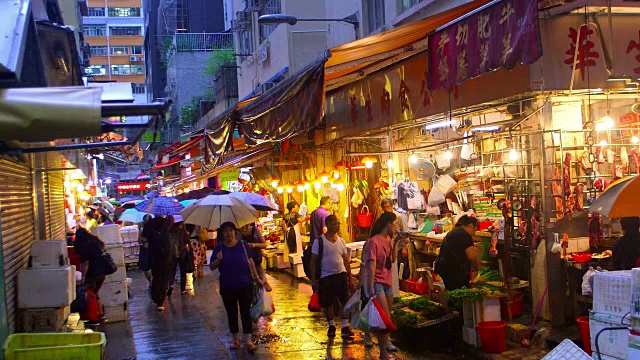 香港夜晚的街道视频素材