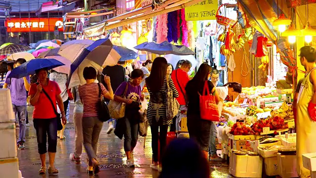 香港夜晚的街道视频素材