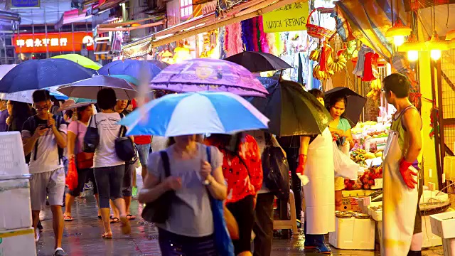 香港夜晚的街道视频素材