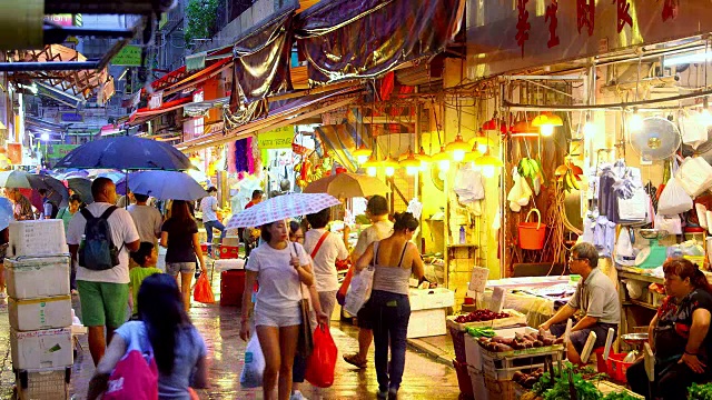 香港夜晚的街道视频素材