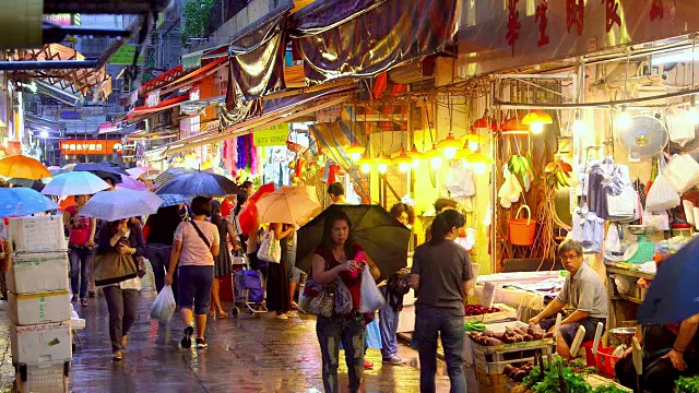 香港夜晚的街道视频素材