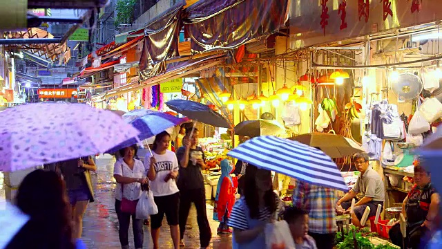 香港夜晚的街道视频素材