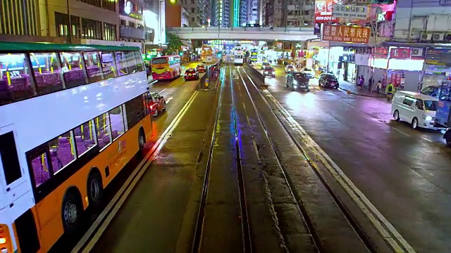 香港夜晚的街道视频素材