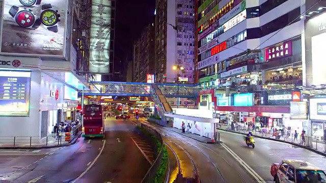 香港夜晚的街道视频素材