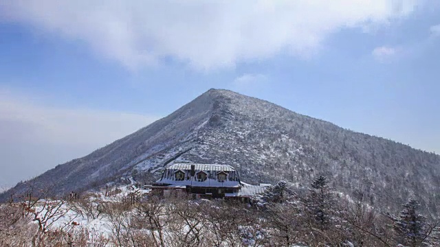 雪景在雪山中清避难所视频素材