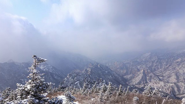 雪景:雪山龙江城岭(风景区)视频素材