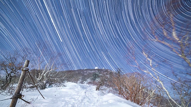 雪景雪山与星径视频素材