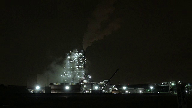 夜间制造工厂视频素材