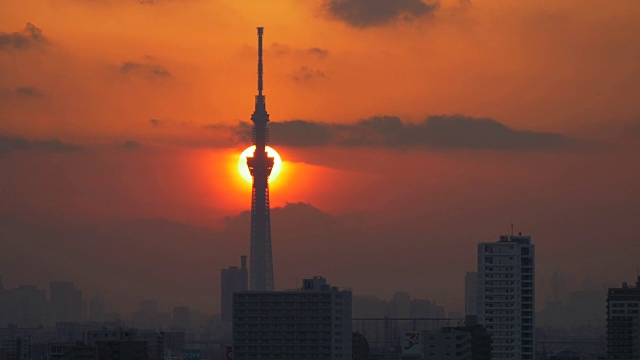 东京日落登上富士山视频素材