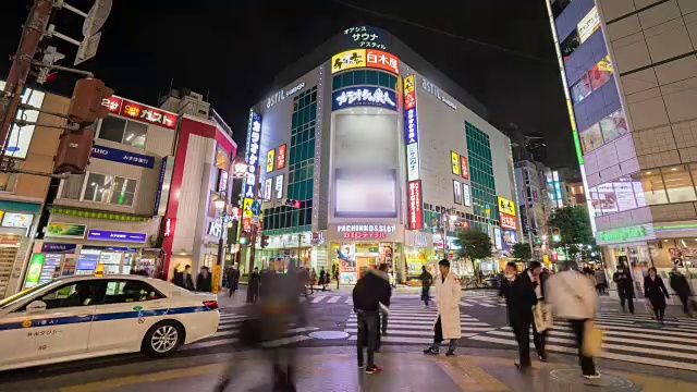 新桥商业街和夜生活区的4k延时拍摄，人山人海视频素材