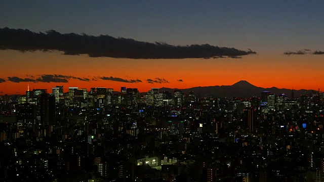 东京城市景观和富士山视频素材