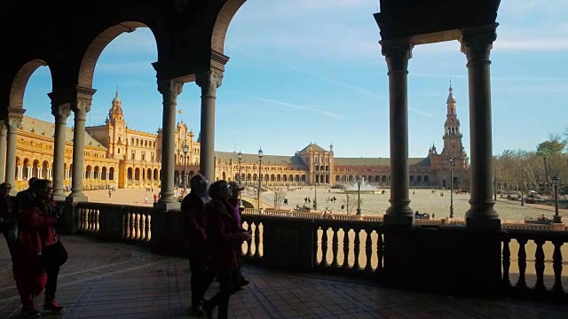 Plaza de Espana, 塞维利亚, 安达卢西亚, 西班牙视频素材