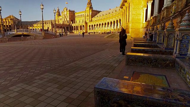 Plaza de Espana, 塞维利亚, 安达卢西亚, 西班牙视频素材