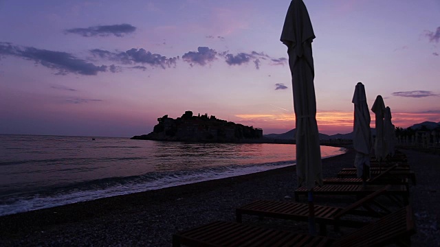 日落，海浪和海边视频素材