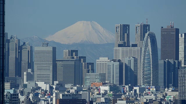 富士山和新宿的建筑视频素材