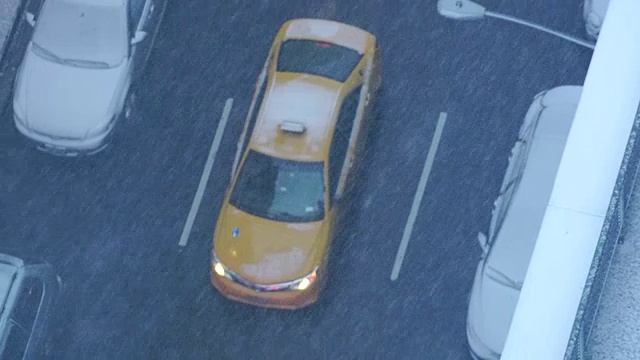 纽约有暴风雪。天气好多风景。城市冬季背景视频素材