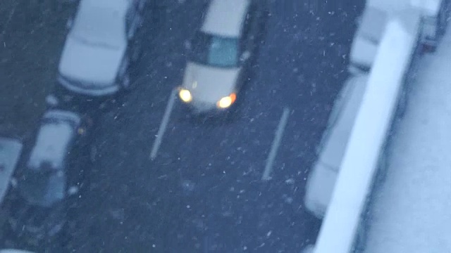 纽约有暴风雪。天气好多风景。城市冬季背景视频素材