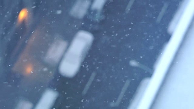 纽约有暴风雪。天气好多风景。城市冬季背景视频素材