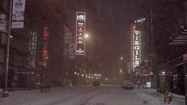 纽约有暴风雪。天气好多风景。城市冬季背景视频素材