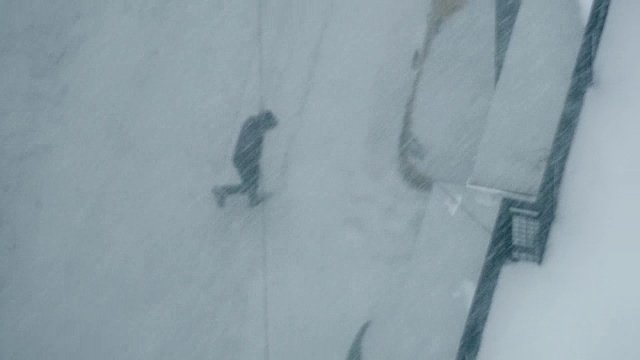 纽约有暴风雪。天气好多风景。城市冬季背景视频素材