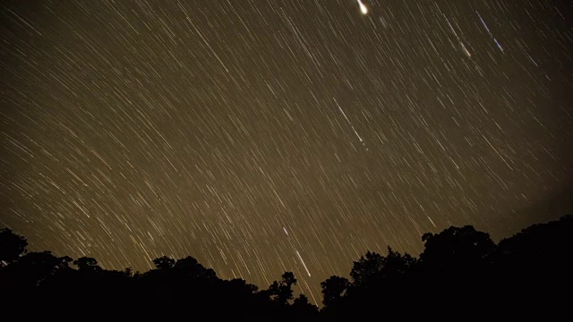 时间推移夜景拍摄的星星移动在El Triunfo生物圈保护区上方。视频素材