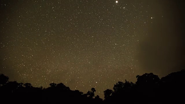 在El Triunfo生物圈保护区上空，星星在夜空中移动。视频素材