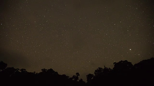 在El Triunfo生物圈保护区上空移动的星星和云的时间流逝。视频素材