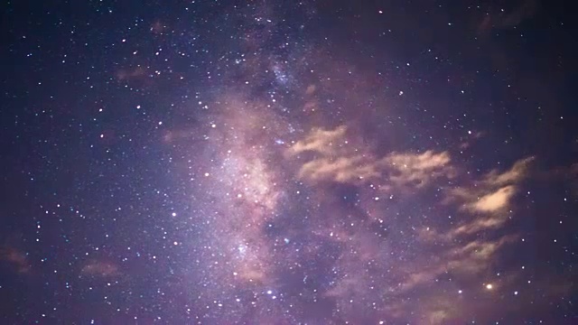 4K:夜空中延时的星星和月亮视频素材